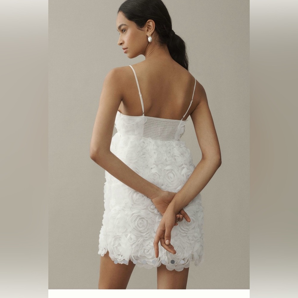 ANTHROPOLOGY BHLDN V-NECK TULLE ROSETTE MINI DRESS - Picture 4 of 11
